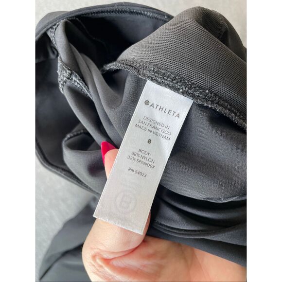 Athleta Cosmic‎ Wide Leg Pants Womens 8 Black Stretch Athletic Yoga Athleisure - Picture 11 of 13